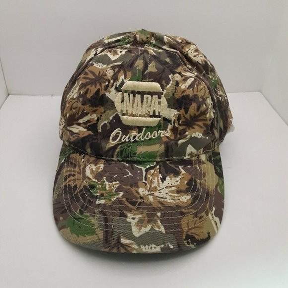 Napa Outdoors Baseball Cap Adjustable OSFA Camo Embroidered Logo Brown Green Hat - Picture 1 of 8